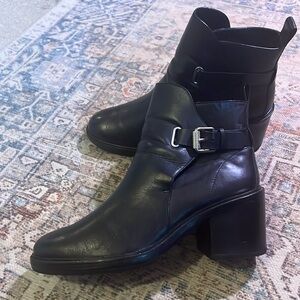 ALL SAINTS boots black leather size 40.5  ( 9.5 )